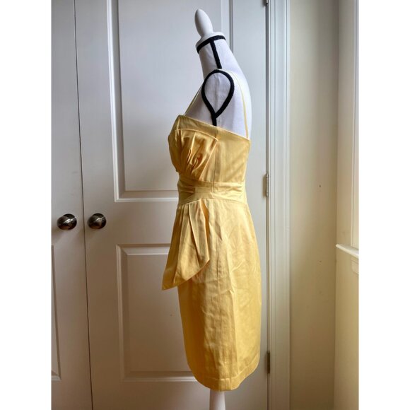 BCBG Paris Yellow Satin Dress - Size 6 - Picture 4 of 8
